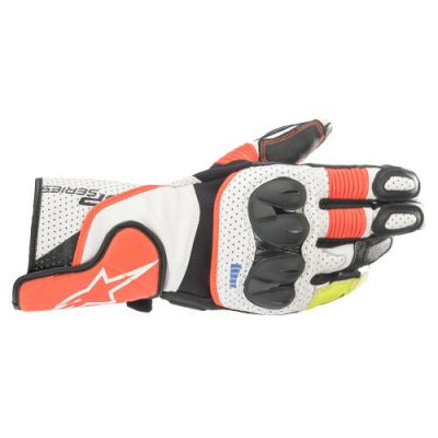 Alpinestars SP-2 v3 Performance Riding Leather gloves White/Red fluo/black