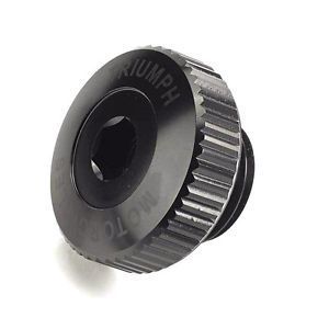 Triumph Machined Oil Filler Cap - Black Anodised - Bonneville/SpeedTwin/Scrambler