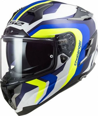LS2 FF327 challenger galactic gloss white yellow blue helmet (L)