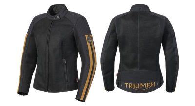 TRIUMPH LADIES BRADDAN RETRO MESH JACKET BLACK / GOLD