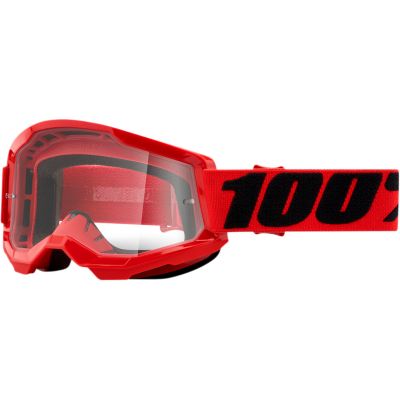 100% Strata 2 Goggle Red - Clear Lens