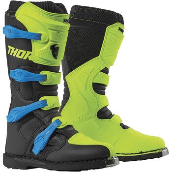 THOR Youth Blitz XP Boots - Green Fluorescent/Black 