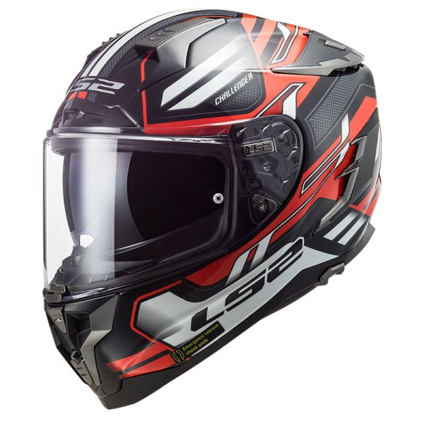 LS2 FF327 Challenger helmet black-red-white (S)